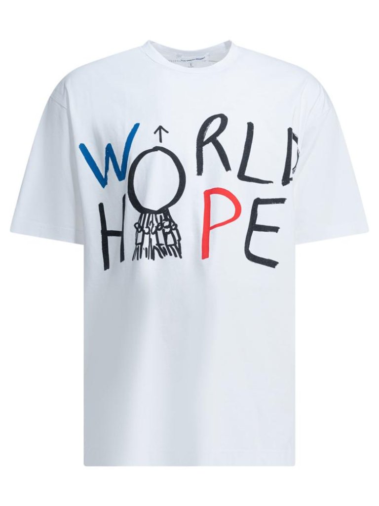 Comme Des Garons Shirt Crew-Neck T-Shirt With Print Tag Size M Men